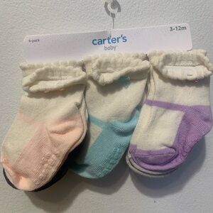 Carter's Baby Ruffle Ankle Socks - Peach, Aqua, Lavender